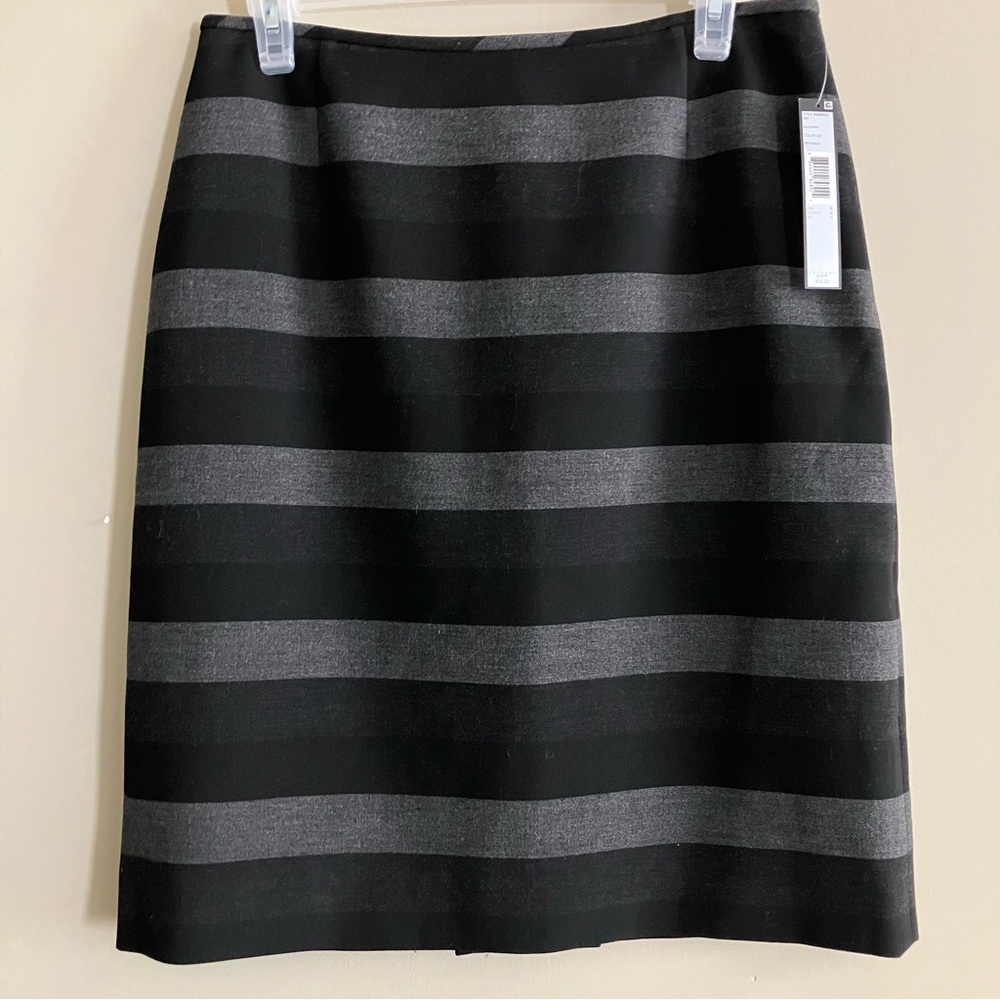 Tahari Arthur S. Levine Women’s Striped Pencil Skirt Black & Gray Size 6 - NEW